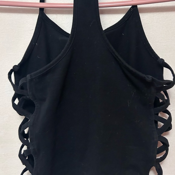 💫Y2K Women’s Black Tank-Top with Elephant Print / shines under black lights - Picture 5 of 6